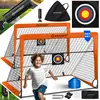Image de Lot de 2 cages de football KESSER® | Superbe cadeau de football pour les enfants, pour l'intérieur et l'extérieur : antidérapantes - Accessoires d'entraînement inclus : cônes, cible, sac de sport, pompe à ballon