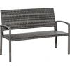 Image de Banc de jardin Outsunny, banc 2 places aspect rotin, banc public pouvant supporter jusqu'à 240 kg, en acier