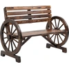 Image de Banc de jardin Outsunny Banc 2 places Banc en bois Design roue de chariot jusqu'à 240 kg
