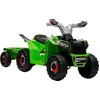 Image de Quad électrique pour enfants HOMCOM, voiture électrique 6 V avec remorque en métal, vert