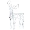Image de BELIANI Décoration extérieure LED Métal blanc 51 x 22 x 94 cm Renne animé Accessoires saisonniers Décoration de jardin avec lumières