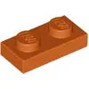 Image de 50 pièces LEGO, pièce c. 3023 en orange foncé