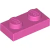 Image de 25 pièces LEGO, pièce c. 3023 en rose foncé