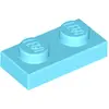 Image de 1 pièce LEGO, part c. 3023 en cyan moyen (cyan moyen).