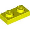 Image de 50 pièces LEGO, pièce c. 3023 en jaune néon