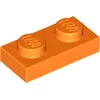 Image de 50 pièces LEGO, pièce c. 3023 en orange (orange)