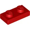 Image de 100 pièces LEGO, pièce c. 3023 en rouge (Red)