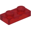 Image de 100x Bauplatte 1x2 en Rot transparent