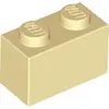 Image de 1 pièce LEGO, pièce c. 3004 en beige (marron)