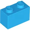 Image de 1 pièce LEGO, pièce c. 3004 en bleu azur foncé