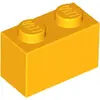 Image de 1 pièce LEGO, pièce c. 3004 en orange clair