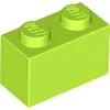Image de 1 pièce LEGO, pièce c. 3004 en citron vert (lime)