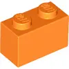 Image de 1 pièce LEGO, pièce n° 3004 en orange (orange)