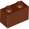 Image de 1 pièce LEGO, pièce c. 3004 en brun rougeâtre