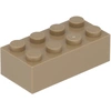Image de 100 pièces LEGO, pièce n° 3001 en beige foncé (Dark Tan)