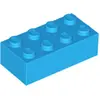 Image de 1 pi ¨ce LEGO, part c. 3001 en azur fonc ©