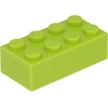 Image de 100 pièces LEGO, pièce c. 3001 en chaux (lime)