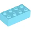 Image de 1x LEGO brique 2x4, bleu azur clair