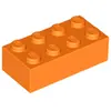 Image de 1 pièce LEGO, part c. 3001 en orange (orange)