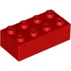 Image de 1 pièce LEGO, pièce c. 3001 en rouge (Rouge)