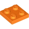 Image de 1 pièce LEGO, part c. 3022 en orange (orange)