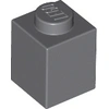 Image de 50 pièces Lego, pièces n° 3005 en gris foncé (Dark Bluish Gray)