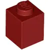 Image de Brique LEGO 1x1 (3005), rouge foncé, 25x
