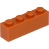 Image de 100 pièces LEGO, pièce c. 3010 en orange foncé