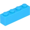 Image de 250 pièces LEGO, pièce c. 3010 en bleu cyan moyen