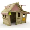 Image de Maisonnette Wickey Casita en bois avec fenêtres et toit en bois rose clair