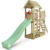 Image de Tour de jeux Wickey JoyFlyer avec toboggan et mur d'escalade, couleur vert clair