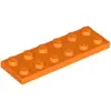 Image de Lego® 2x6 plaque 3795 - 100 pièces orange