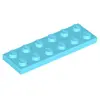 Image de Lego® 2x6 plaque 3795 - 1 pièce bleu azur moyen