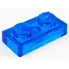 Image de Lego® 100x 1x2 plaques 3023 - Plate Trans - bleu foncé - Trans-Dark Blue