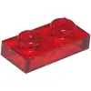 Image de Lego® 100x 1x2 Platten 3023 - Plaque Trans - Rot - Trans-Red