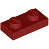 Image de Lego® 250x 1x2 plaques 3023 - Plaque rouge foncé