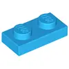 Image de Lego® 250x 1x2 plaques 3023 - Plaque bleu azur foncé - Dark Azure