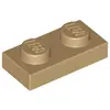 Image de Lego® 250x 1x2 plaques 3023 - Plaque beige foncé - Dark Tan
