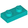 Image de Lego® 50x 1x2 plaques 3023 - Plaque turquoise foncé - Dark Turquoise