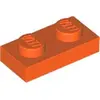 Image de Lego® 250x 1x2 plaques 3023 - Plaque orange rougeâtre - Orange rougeâtre