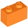 Image de Lego® 1 pièce 3004 Brick 1x2 Part Basic Bricks 1 Orange