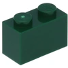 Image de Lego® 250 pièces 3004 Brick 1x2 Part Basic Bricks 250 Vert foncé