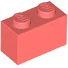 Image de Lego® 50 pièces 3004 Brick 1x2 Part Basic Bricks 50 Coral