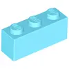 Image de Lego® 50 pièces 3622 brique 1x3 partie briques de base 50 bleu azur moyen