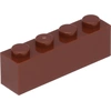 Image de Lego® 100 pièces 3010 Brick 1x4 Part Basic Bricks 100 Red Brown