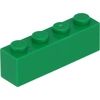 Image de Lego® 10 pièces 3010 Brick 1x4 Part Basic Bricks 10 Green