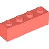 Image de Lego® 1 pièce 3010 Brick 1x4 Part Basic Bricks 1 Coral