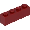 Image de Lego® 1 pièce 3010 Brick 1x4 Part Basic bricks 1 dark red