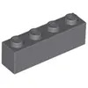 Image de Lego® 1 pièce 3010 Brick 1x4 Part Basic Bricks 1 Sombre Gris Bleuâtre