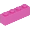 Image de Lego® 1 pièce 3010 Brick 1x4 Part Basic Bricks 1 Dark Pink